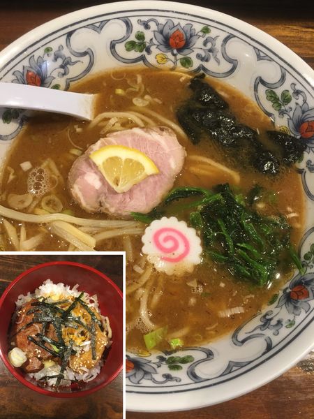 「魚介豚骨らーめん700円+チャーシュー丼300円」@Φve(ふぁいぶ)の写真