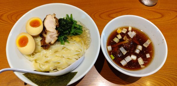 「醤油つけめん＋味玉」@らぁめん 生姜は文化。の写真