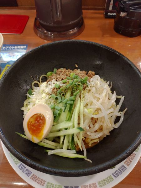 「【夏季限定】冷し担々麺(半ライス)」@おおぎやラーメン 高崎問屋町店の写真
