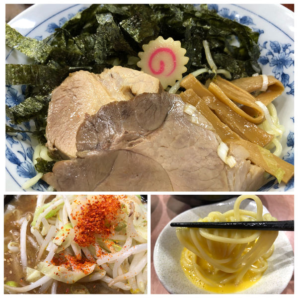 「もり野菜（麺カタメ）890円 刻みのり50円 生卵50円」@所沢大勝軒の写真