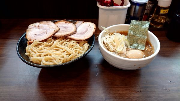 「つけ麺 大盛 味玉 肉増し ネギ増し」@麺処 となみの写真