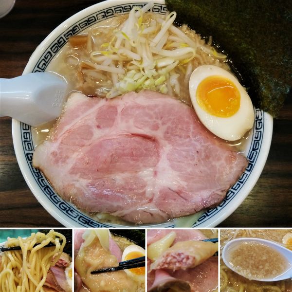 「背油醤油ラーメン＋ワンタン＝1000円」@稲荷屋の写真