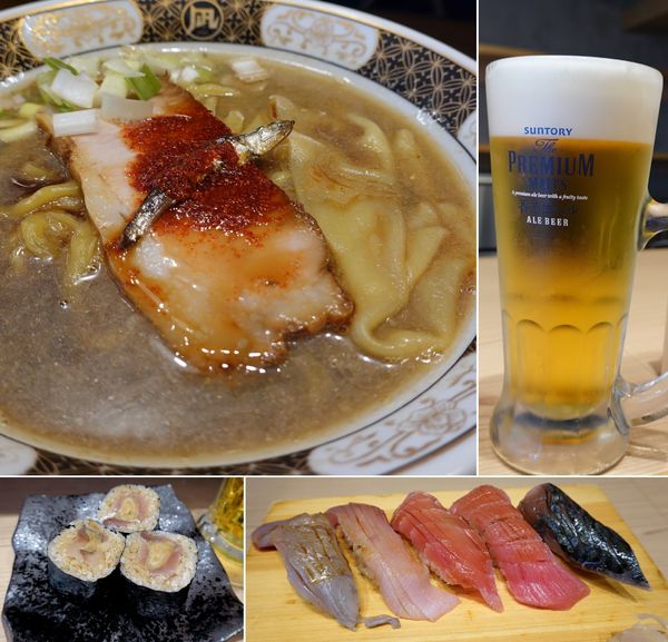 「すごい煮干ラーメン 日替り地魚握り5貫セット 1,500円他」@すごい煮干ラーメン野毛 すし 釣りきんの写真