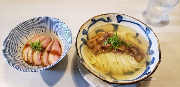 「鯛煮干しの塩そば＋鴨ロース丼」@タナカ ロボの写真