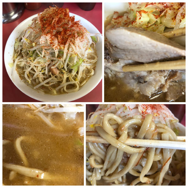 「小ラーメン豚2枚 780円 ニンニク多め 烏龍茶100円」@ラーメン二郎 ひばりヶ丘駅前店の写真