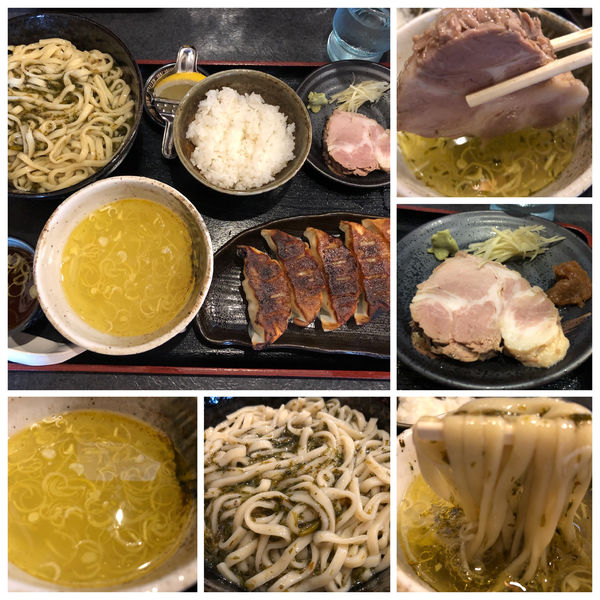 「【限定】ぎばさつけめん 950円＋現金100円 餃子370円」@秋田ラーメン はまの写真