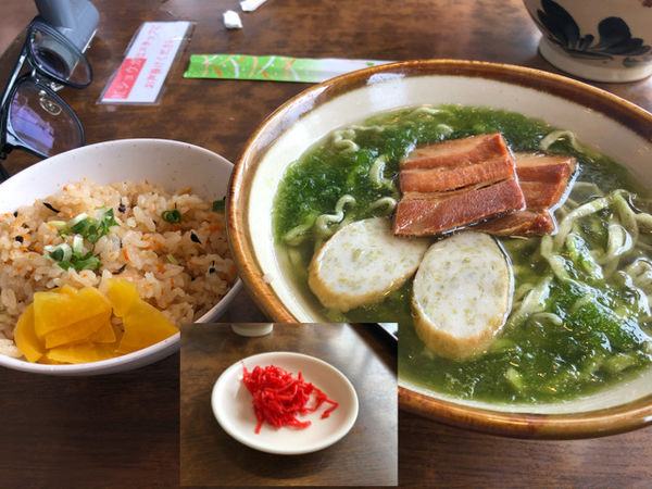 「アーサそばセット950円」@なかむらそばの写真