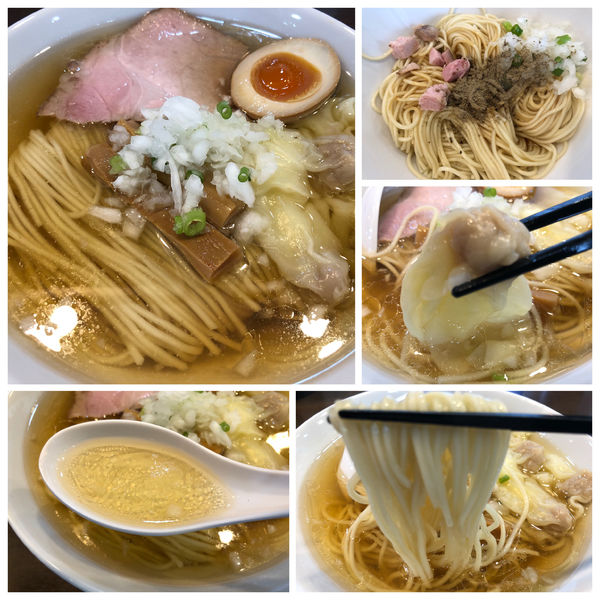 「ワンタン塩そば 950円 和え玉 250円」@中華そばイデタの写真