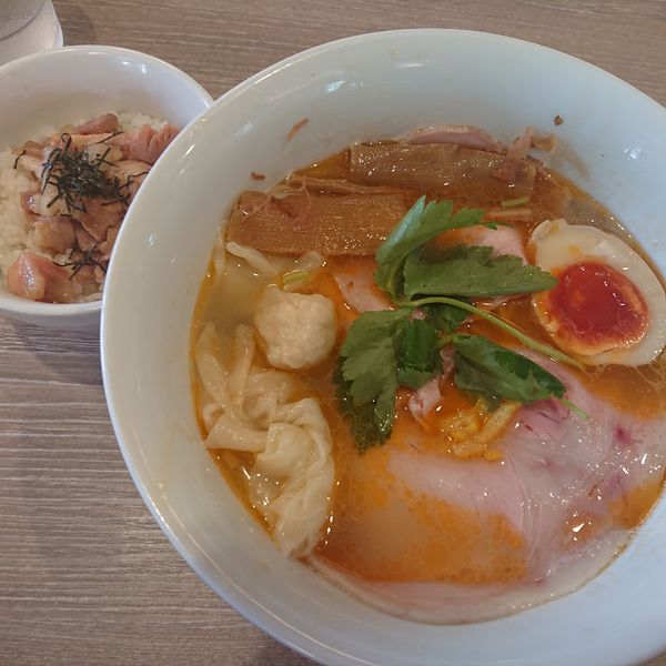 「特製三位一体1150円、焼豚丼50円」@中華そば 和渦 TOKYOの写真