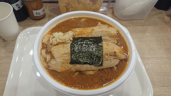 「極太麺A チャーシューマシ150円」@かけラーメン まさ屋 池袋店の写真