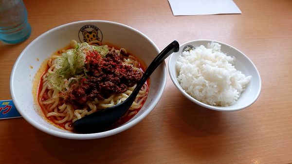 「麻辣担々麺(汁なし)＋ライスセット 700円」@サンコック 揖斐駅店の写真