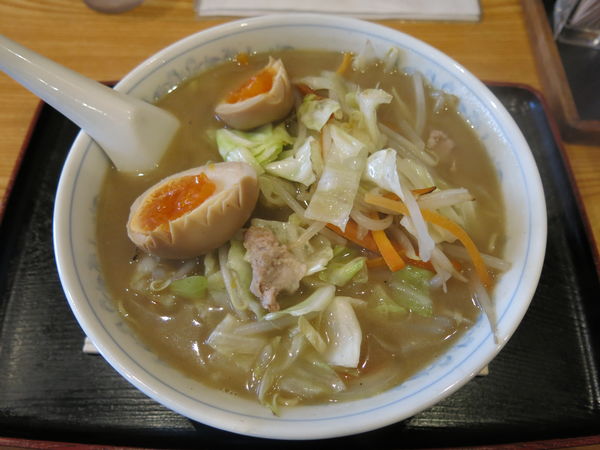 「タンメン＋煮玉子：650円＋50円」@平和軒の写真