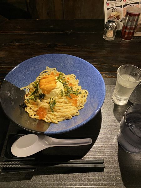「雲丹冷麺+味付たまご(別皿)」@らーめん愉悦処 鏡花の写真