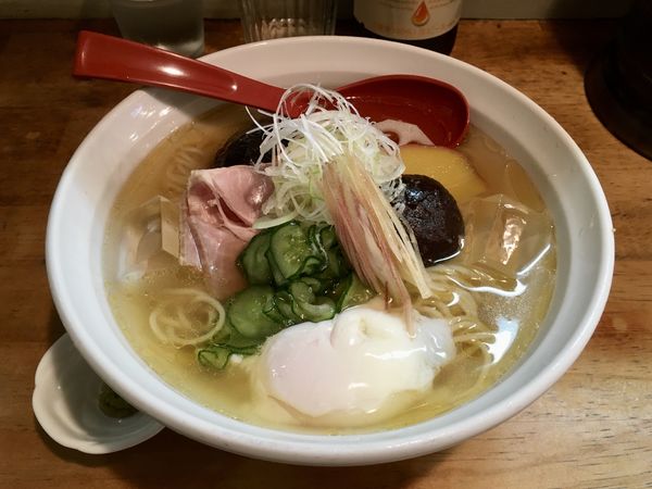 「キリン一番搾り生ビール 中瓶 → 冷しらーめん（塩）」@めん屋 平右衛門の写真