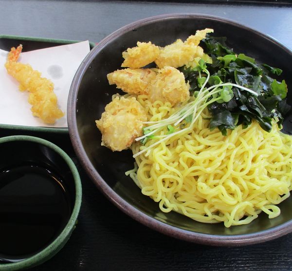 「帆立天ざる中華＋クーポン海老天　560円」@ゆで太郎 東池袋春日通り店の写真