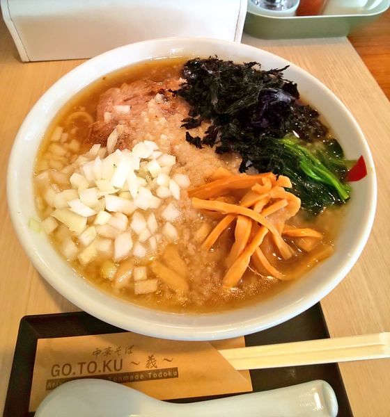 「燕三条中華そば 大盛  岩海苔、玉葱増  1250円」@中華そば GO.TO.KU ～義～の写真