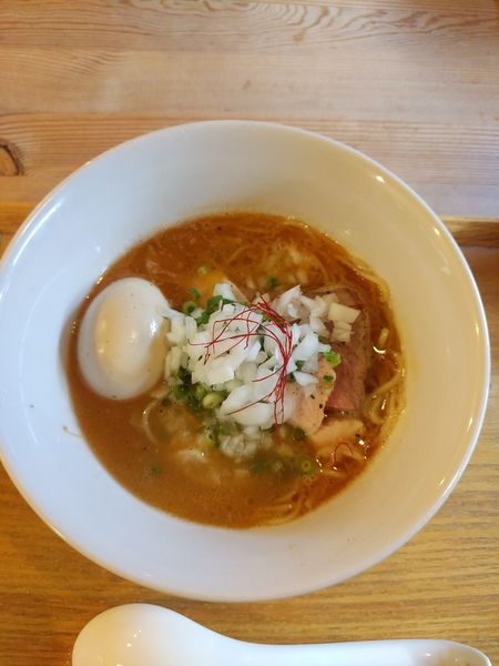 「鶏白湯そば+味玉 ﾒﾝﾏ抜き」@中華蕎麦 はざまの写真