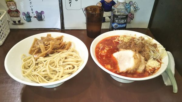 「小つけ麺 しょうが 豚一枚 メンマ」@麺屋 歩夢の写真