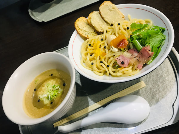 「【限定】ワタリガニとカラスミの濃厚クリーミーつけ麺＋全部のせ」@らー神 心温の写真