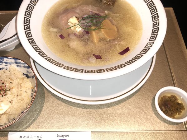 「鯛清湯「さらり」＋鯛めし小（1000円）」@鯛白湯らーめん ○de▽の写真