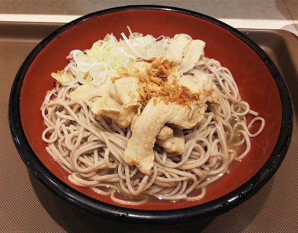 「冷し肉骨茶そば大盛」@名代 富士そば 秋葉原電気街店の写真