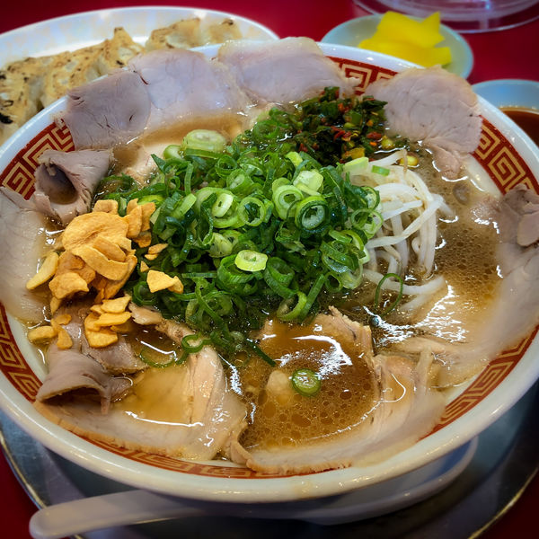 「中華そば(餃子セット。ご飯付)」@もっこす 今津店の写真
