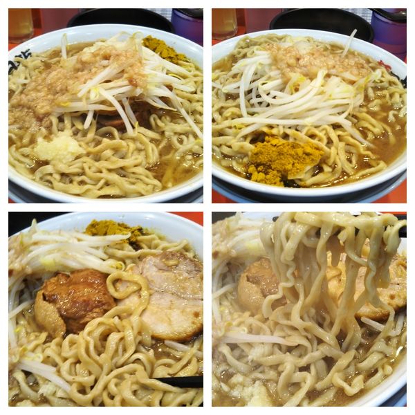 「大ラーメン（500,ニンニク少し脂）＋カレー＋生卵」@麺屋 桐龍の写真