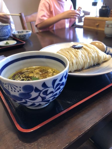 「味玉つけそば（大盛）角煮飯」@食煅 もみじの写真