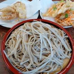 大根そば+イカ天+かき揚げ天