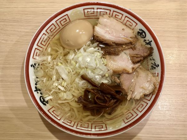 「アサヒスーパードライ小瓶 → 冷やかけ中華そば ＋味付け玉子」@中華そば専門 田中そば店 武蔵境店の写真