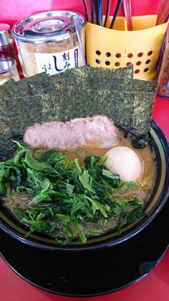 「ラーメン+のり+ほうれん草+味玉+ライス」@家系ラーメン 王道 神道家の写真