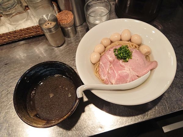 「淡麗蜆煮干昆布水つけ麺＋うずら」@さんじの写真