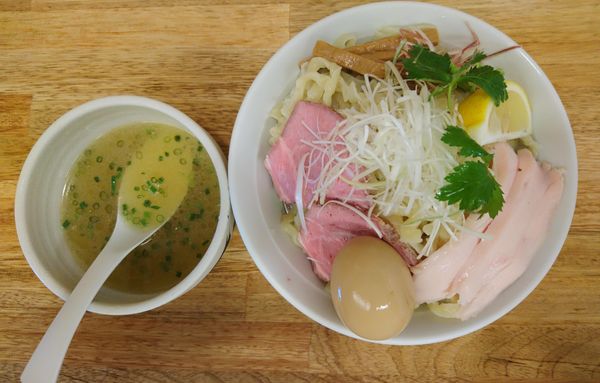 「冷やし煮干つけめん塩大盛 味玉トッピング」@麺屋 つるるの写真