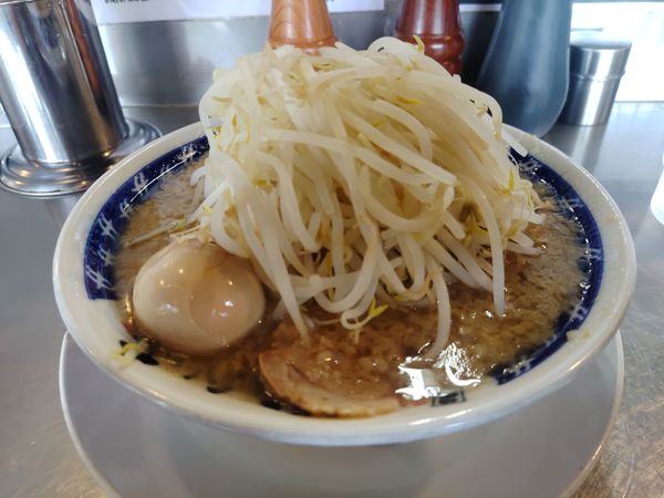 「ラーメン味玉ヤサイ少し多め」@ラーメン大 堀切店の写真