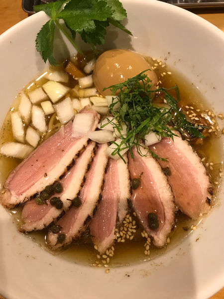 「冷やし鴨そば」@本町製麺所 阿倍野卸売工場 中華そば工房の写真