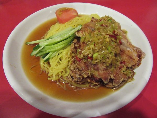 「限定　油淋鶏冷し（９３０円）」@手打ラーメン 珍来 テクノパーク桜店の写真