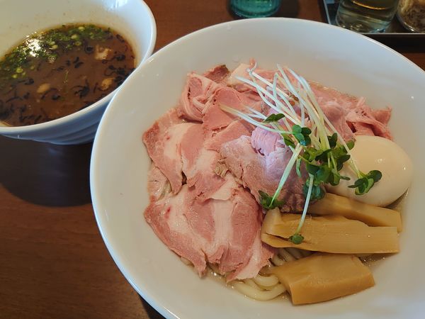 「昆布水つけ麺+味玉、チャーシュー(1080円)」@自家製麺 一乃瀬の写真
