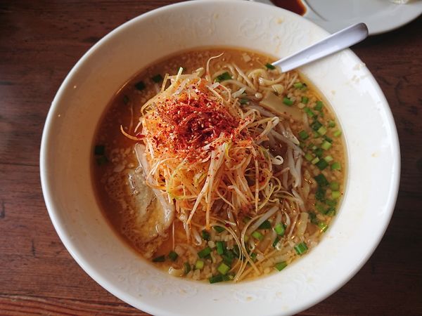 「辛ネギ味噌ラーメン大盛￥１０９０」@らーめん梵天 日光店の写真