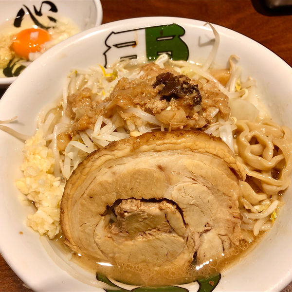 「雷そばミニ900円コッコマンJr100円」@ラーメン 雷 東京本丸店の写真