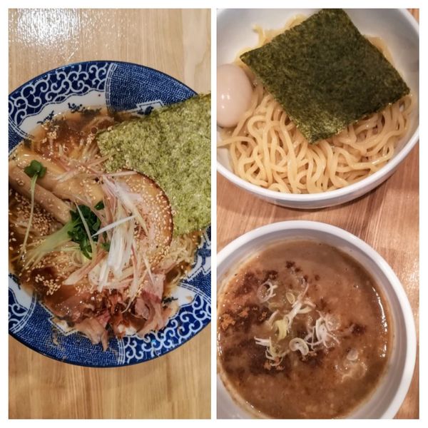 「鰹冷やしラ〜メン800味玉濃厚ニボつけ麺850」@麺屋 琥珀の写真