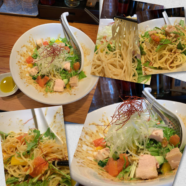 「【8月限定】彩鶏ゴマ冷やし麺～花椒油かけ～990円」@らぁ麺屋 つなぎの写真