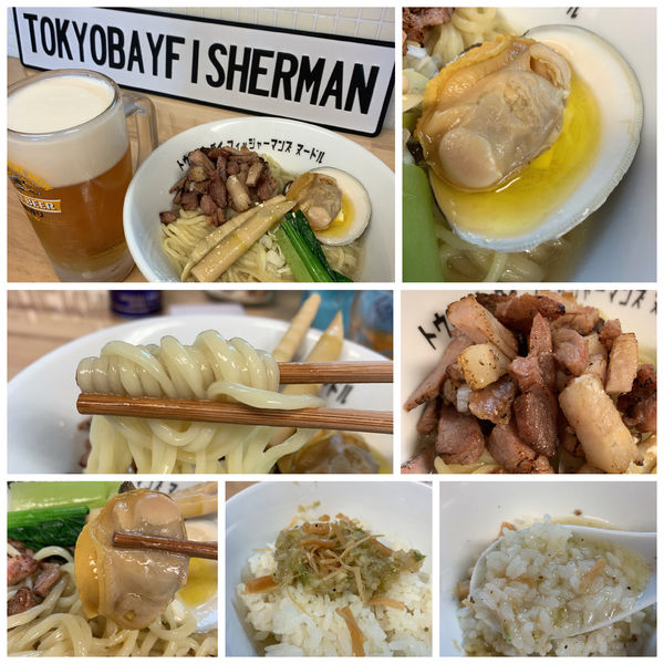 「潮まぜそば850円＋貝ｼﾞﾝｼﾞｬｰ＋🍺」@Tokyo Bay Fisherman's noodleの写真