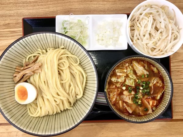 「唐辛子つけ麺(730→ポイントカードで0¥)」@優勝軒 日立店の写真