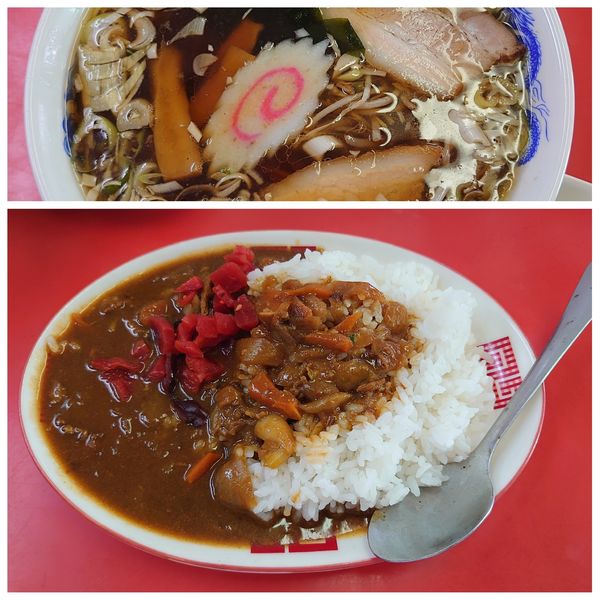 「支那そば、半カレーセット(1150円)」@支那そばの店 見晴亭 宮側店の写真