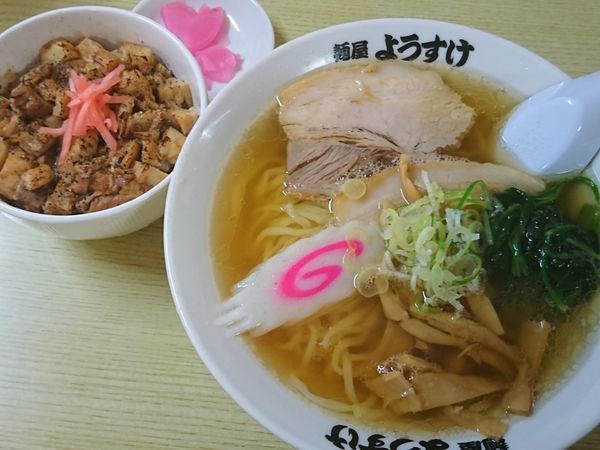 「ラーメン￥627（税別）＋チャーシュー丼￥291（税別）」@麺屋 ようすけの写真