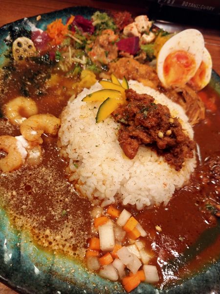 「合がけ ボタニカリー×シュリンプ<えび>・玉子ピクルス増し」@BOTANI:CURRYの写真