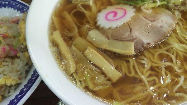 「cセット（ラーメン+半チャーハン）、ミニ餃子（5こ）」@らーめん太陽 江古田店の写真