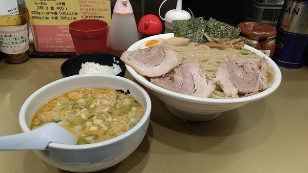 「つけ麺大地大盛り半ライス」@超ごってり麺 ごっつ 亀戸本店の写真