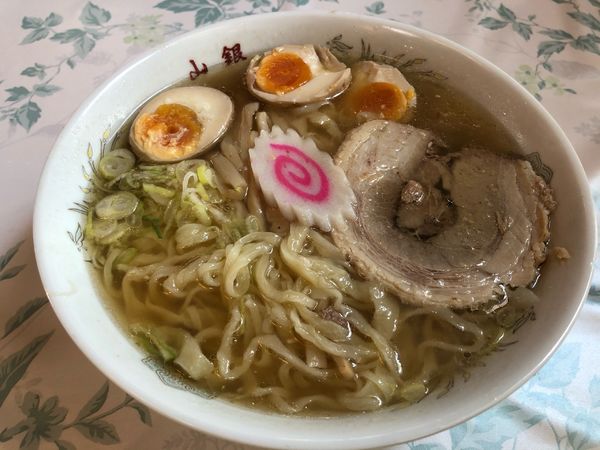 「手打ちラーメン710円+大盛150円+味玉150円」@佐野山銀 本店の写真