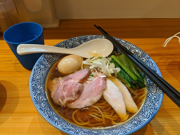 「特製 芳醇鶏そば(醤油)+和え玉+半ライス」@麺屋いとうの写真